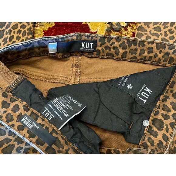 KUT FROM THE KLOTH Animal-print Donna Ankle Slim Skinny Jeans Size 4 - Picture 3 of 7